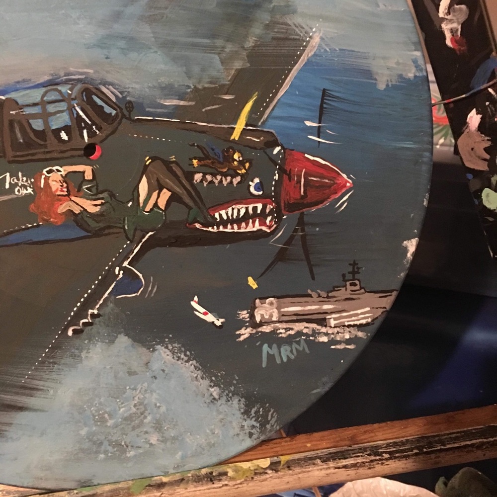 Hand painted on old recorded